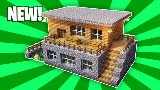 Minecraft House Tutorial  14 Large Wooden Survival House How to Build [upl. by Isolt]