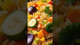 Arroz integral con champiñones y vegetales recetas healthy saludable cocina shortsviral [upl. by Barbe]