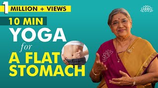 Lose Your Belly Fat 10Minute Yoga for a Flat Stomach  Trim Your Tummy  Dr Hansaji [upl. by Anthe]