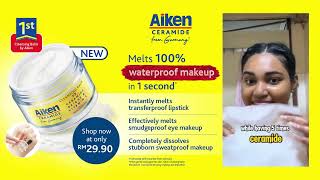 AikenCeramideCleansingBalm Melts 100 Waterproof Makeup in 1 Second [upl. by Queridas304]