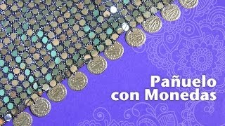 Como hacer un pañuelo para la cabeza con monedas  Pañuelo Árabe [upl. by Evilc]