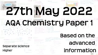 AQA GCSE Combined Higher Chemistry 2023 Paper 1 Walkthrough Part 1 [upl. by Andeee]