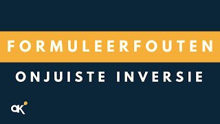 Formuleerfouten Onjuiste Inversie [upl. by Eeleak]