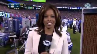 Pam Oliver Fox NFL Sideline Reporter Gets Hit In The Face With Football From Chandler [upl. by Eisset]