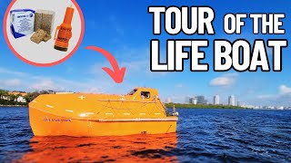 WHATS INSIDE A LIFEBOAT  LIFEBOAT TOUR  ABANDON SHIP [upl. by Annawal]