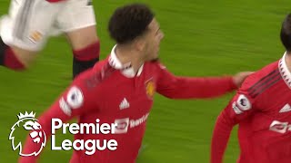 Jadon Sancho finds the equalizer for Manchester United v Leeds United  Premier League  NBC Sports [upl. by Ahsaei]