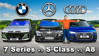 BMW Série 7 vs Mercedes S Class vs Audi A8 Qual é o Melhor [upl. by Edbert]