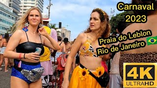 RIO DE JANEIRO BLOCO DE CARNAVAL — Brasil 2023 🇧🇷 Brazilian Carnival Leblon Beach beach carnaval [upl. by Belinda]