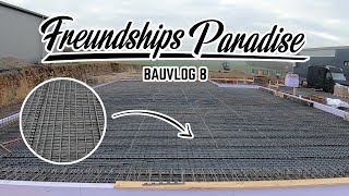 🚧 Bodenplatte für die Halle bauen  Stahl verlegen als Bewehrung für die Betonplatte 💪🏼Bauvlog 8 [upl. by Darrill812]