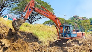 Hitachi EX210 Excavator Super Working for New Bridge Foundation from Nagercoil  JCB [upl. by Trenton]