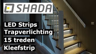 LED strips stairway lighting 15 steps  SHADA [upl. by Ahselef]