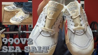 Teddy Santis New Balance MiUSA Sea Salt 990V2 Review  On Feet View [upl. by Gilliette]