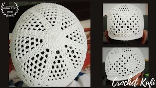 Crochet  Tutorial Peci Kopiah Rajut  Kufi Hat Motif English Subtitle [upl. by Tneicniv676]