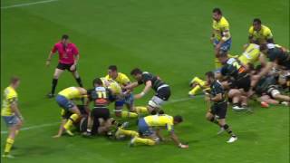 TOP 14  Clermont  La Rochelle  578  Essai Lekso KAULAHVILI LAR  J26  Saison 20152016 [upl. by Shaw]