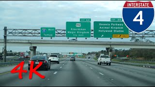 ⁴ᴷ Interstate 4 Orlando FL westbound 4K VIDEO [upl. by Hess]