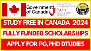 Canada Scholarships  Government of Canada Vanier Graduate Scholarship 20242025 for PG PhD Studies [upl. by Mathre]