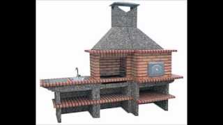 Brick Barbecue with Pizza oven AND SINK Oven from PortugalBBQ Pit and Pizza Oven [upl. by Molloy]