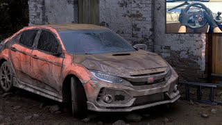 Rebuilding Wrecked HONDA CIVIC TYPE R  Forza Horizon 5 Thrustmaster T300RS Gameplay [upl. by Ashok]