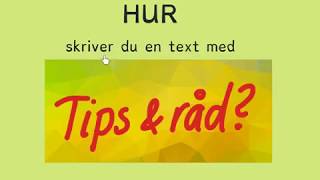 HUR skriver du TIPS amp RÅD [upl. by Nottnerb]