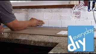 How to Install a Tile Backsplash Part 1  Buildipedia DIY [upl. by Nordin]