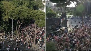 Pamje spektakolare me dron tifozët holandezë çmenden në festë [upl. by Lotson]