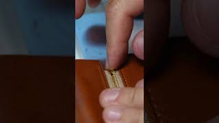 Making coin bag Using Buttero leather leathercraft leather wallet sewing vegetables [upl. by Catima]