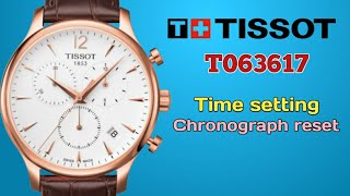 How to set time on Tissot Chronograph T063617 [upl. by Atinrahc238]