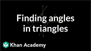 Triangle angle example 2  Angles and intersecting lines  Geometry  Khan Academy [upl. by Supmart]