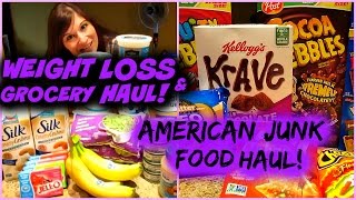 WEIGHT LOSS GROCERY  AMERICAN JUNK FOOD HAUL Nicole Collet [upl. by Ellehcyt]