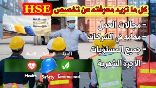 تخصص Hse بجميع مستوياته، ماهي مجالات العمل و ماهو راتب الموظف في هذا المجال؟ [upl. by Dnalrag]