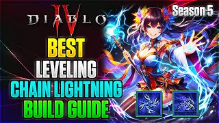 Season 5 Best Leveling Chain Lightning Sorcerer Build Guide  Diablo 4 [upl. by Aimehs]