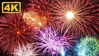 4K Amazing Fireworks Show with Sound 1 Hour Holiday Mood Relaxation Time [upl. by Bea]