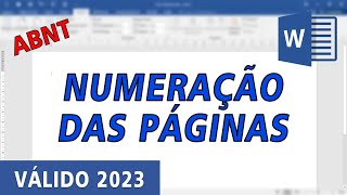 ABNT  Numeração de páginas TCCMonografia  NORMA VÁLIDA 2023 [upl. by Ititrefen]