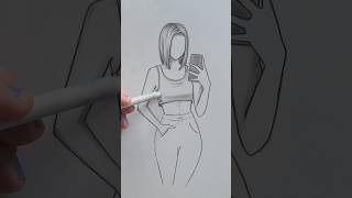 How to draw girl🌹art artwork draw drawing girl sketch anime shorts [upl. by Grimes]