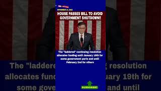 HOUSE PASSES SHORTTERM BILL TO AVOID GOVERNMENT SHUTDOWN  Grow Your Money shorts shutdown [upl. by Cletus]