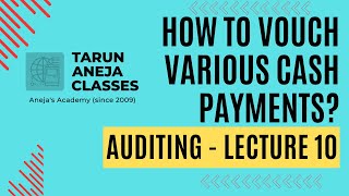 VOUCHING OF CASH PAYMENTS  LECTURE 10 AUDITING [upl. by Haiasi]