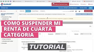 Como SUSPENDER mi renta de 4ta categoria  Tutorial [upl. by Repsac486]