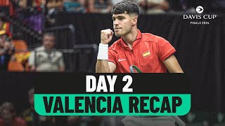 Day 2 Valencia Recap  Davis Cup 2024 Finals Group Stage [upl. by Thorrlow885]