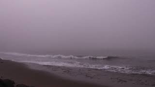 Golden Gate Bridge in heavy fog with waves and foghorns [upl. by Ityak]