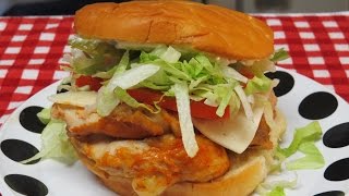 Spicey Boneless Chicken Thigh Sandwich Cooked in the Toaster Oven [upl. by Oniuqa392]