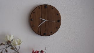 Wall clock oak  Wanduhr diy [upl. by Eanat]