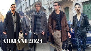 GIORGIO ARMANI MENSWEAR FALLWINTER 2024  ITALIAN STYLE AT MILAN FASHION WEEK [upl. by Anais]