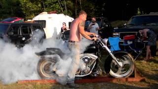 Harley Fat Boy Burn Out  Statewide UBM Party 2011 [upl. by Eissak]