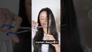 Curtain Bangs🤩🤯✂️ bangs ashortaday hairstyle shorts hairtutorial [upl. by Natalee]