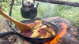 Authentic Iranian Zereshk Polo with Chicken in Nature [upl. by Birkle]