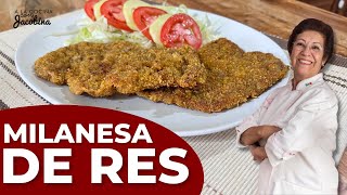 Como hacer MILANESA DE RES  Como empanizar una milanesa  3 formas de empanizar una milanesa [upl. by Enirac]