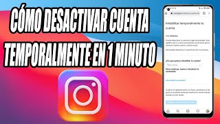 Cómo DESACTIVAR cuenta de INSTAGRAM Temporalmente en 1 Minuto 2024 [upl. by Yhtorod]