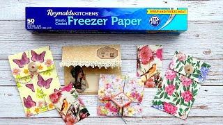 FREEZER PAPER is a GAME CHANGER How To Use NAPKINS for Junk Journals 4 PROJECTS Easy TUTORIAL [upl. by Akayas]