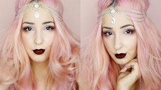 Dark Red Bohemian Bombshell Makeup Tutorial  by tashaleelyn [upl. by Stavro]