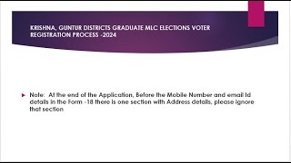 KrishnaGuntur Districts Graduate MLC vote registration process2025 [upl. by Ecirtemed]